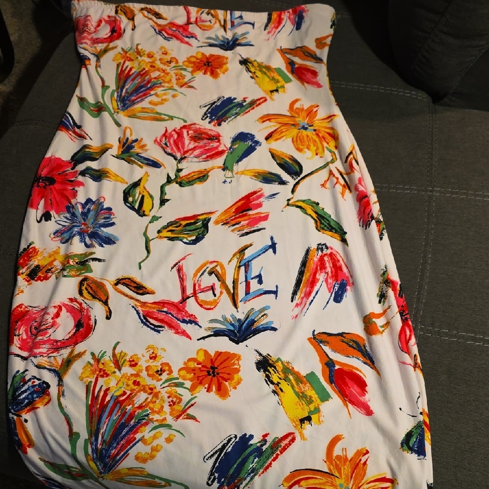 Floral Strapless Dress
